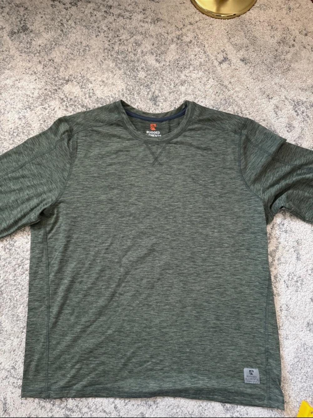 Rugged Hemp Men's Long Sleeve Crew in Heather Olive